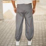Παντελόνι γκρι με λάστιχο σε oversized γραμμή - Image 5