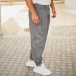 Παντελόνι γκρι με λάστιχο σε oversized γραμμή - Image 4