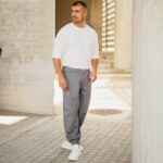 Παντελόνι γκρι με λάστιχο σε oversized γραμμή - Image 6
