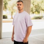 T-shirt μπλούζα λιλά σε oversized γραμμή - Image 3