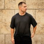 T-shirt μπλούζα γκρι-λαδι σε άνετη γραμμή - Image 2