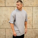 T-shirt μπλούζα γκρι σε oversized γραμμή - Image 2