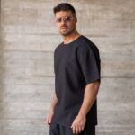 T-shirt μπλούζα μαύρη σε oversized γραμμή - Image 3