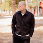Jacket μάλλινο μαύρο σε κανονική γραμμή
