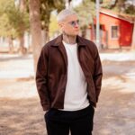 Jacket μάλλινο καφέ σε κανονική γραμμή