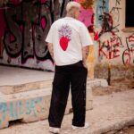 T-shirt μπλούζα red heart λευκή σε oversized γραμμή - Image 4