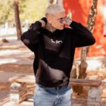 Φούτερ cookie monster μαύρη με κουκούλα σε oversized γραμμή - Image 4