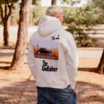Φούτερ godfather λευκό με κουκούλα σε oversized γραμμή