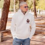 Φούτερ με στάμπα authentic λευκό με κουκούλα σε oversized γραμμή - Image 2