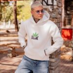 Φούτερ λευκό με κουκούλα σε oversized γραμμή - Image 2