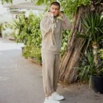 Σετ φόρμα & φούτερ με φερμουάρ κοτλέ πούρο σε oversized γραμμή - Image 3