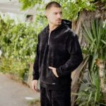 Σετ φόρμα & φούτερ με φερμουάρ κοτλέ μαύρο σε oversized γραμμή - Image 6