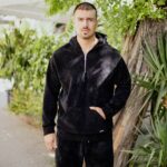 Σετ φόρμα & φούτερ με φερμουάρ κοτλέ μαύρο σε oversized γραμμή - Image 5