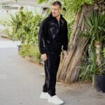 Σετ φόρμα & φούτερ με φερμουάρ κοτλέ μαύρο σε oversized γραμμή - Image 4