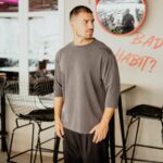 T-shirt μπλούζα 3/4 μανίκι γκρι σε άνετη γραμμή - Image 2