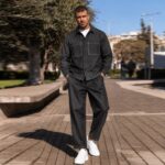 Σετ Jean πουκάμισο & παντελόνι μαύρο σε άνετη γραμμή